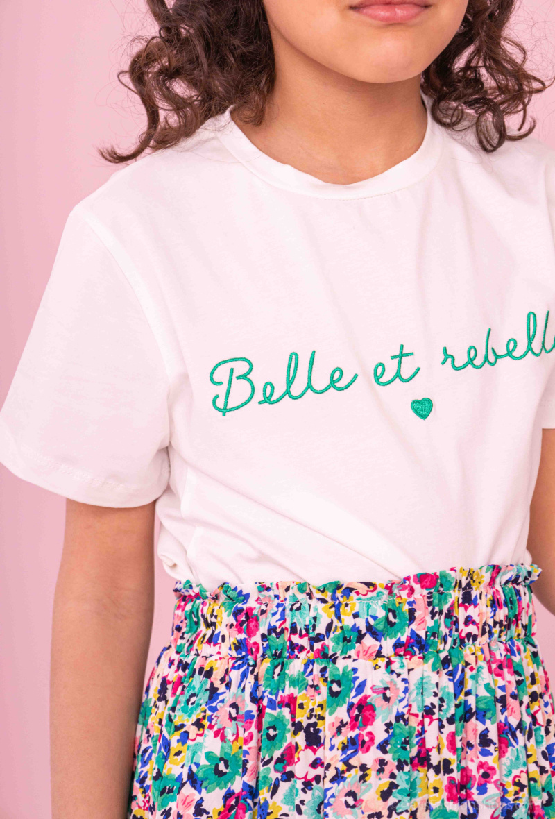 Maglietta con scritta "Bella e ribelle" - Verde - 4 - formato grande
