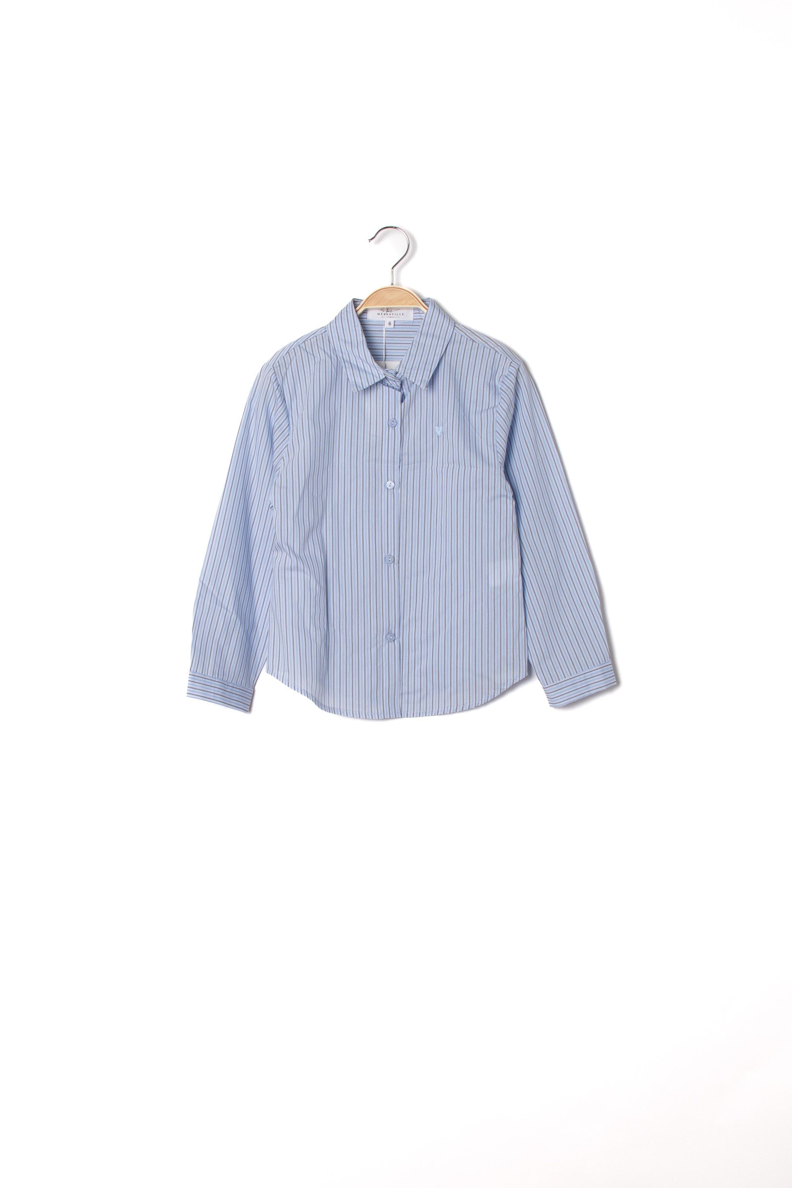 Mayorista PM Mère & Fille - Camisa a rayas con bordado de corazón