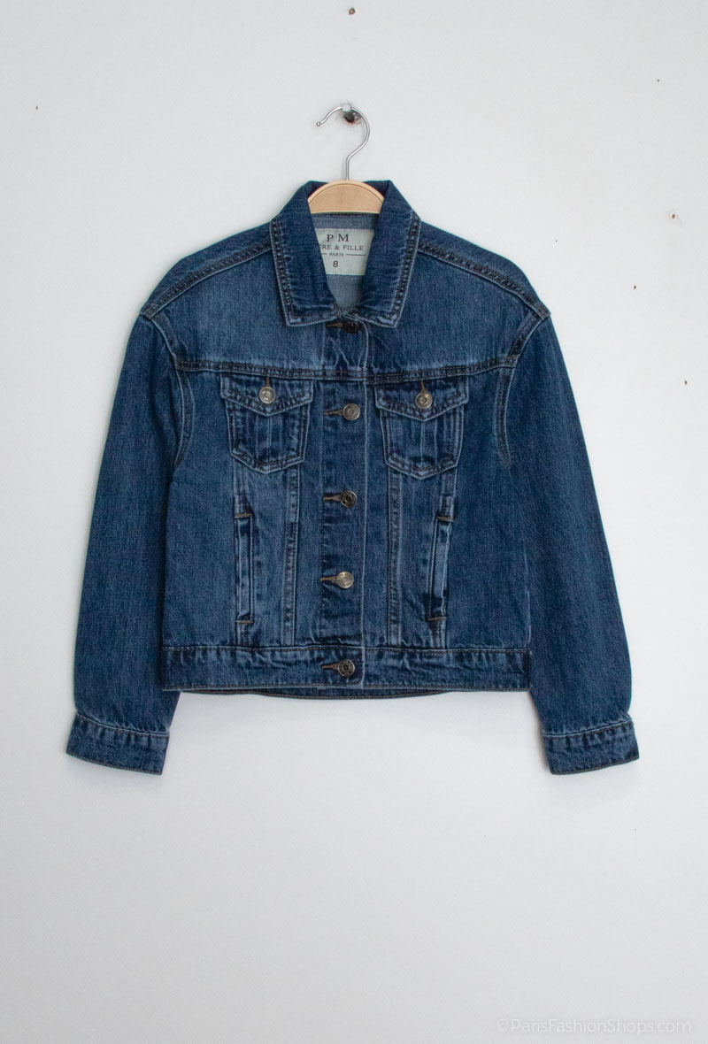 Wholesaler PM Mère & Fille - Denim jacket with gold heart on the back