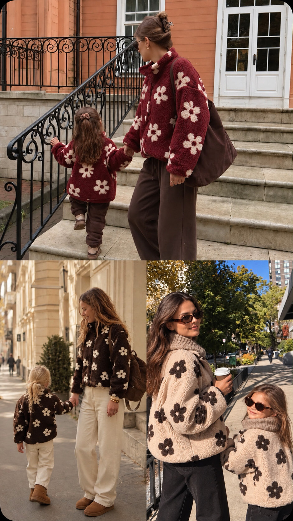 Grossiste PM Mère & Fille - VESTE MOUMOUTE IMPRIME FLEURS