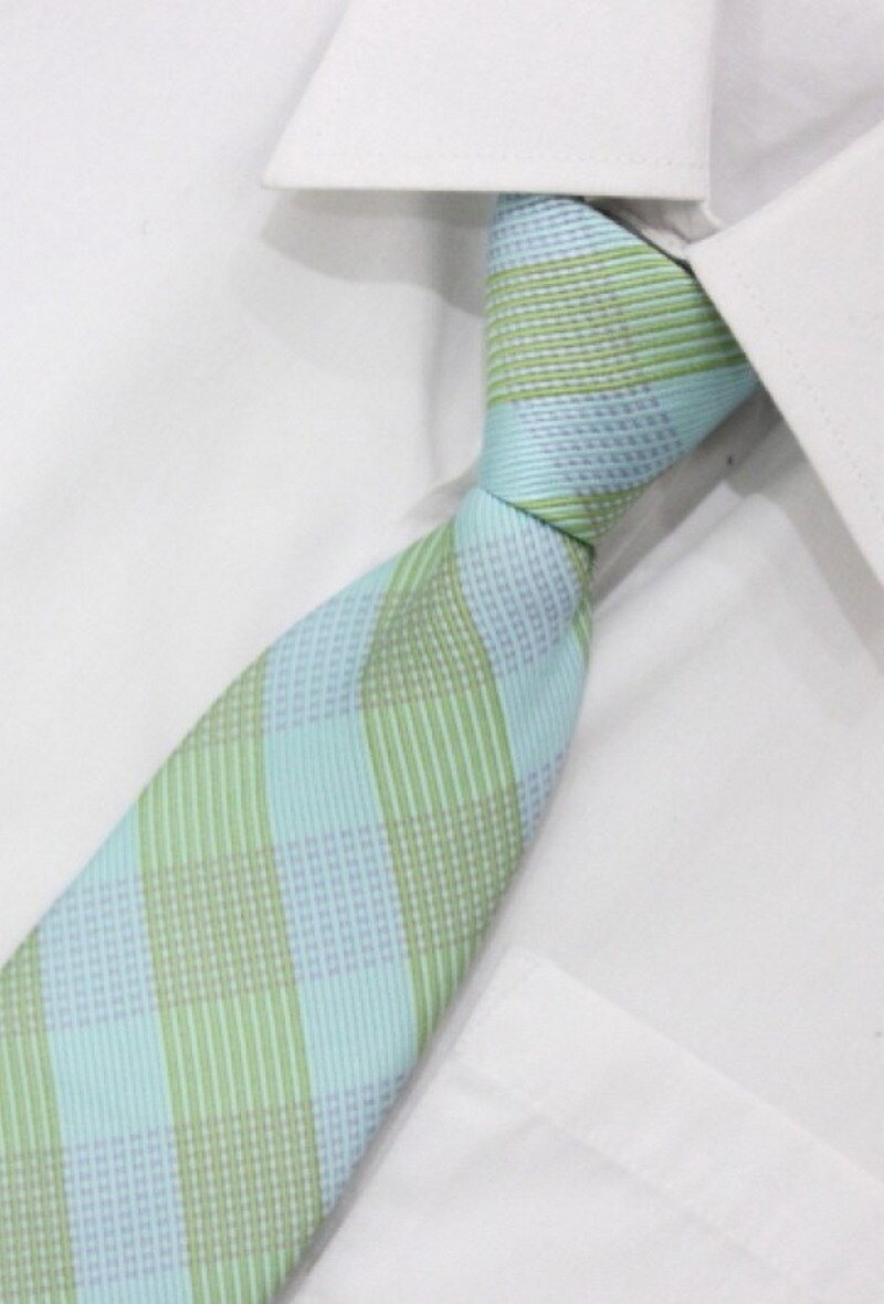 Wholesaler Pomme Carre - Blue-green checkered tie