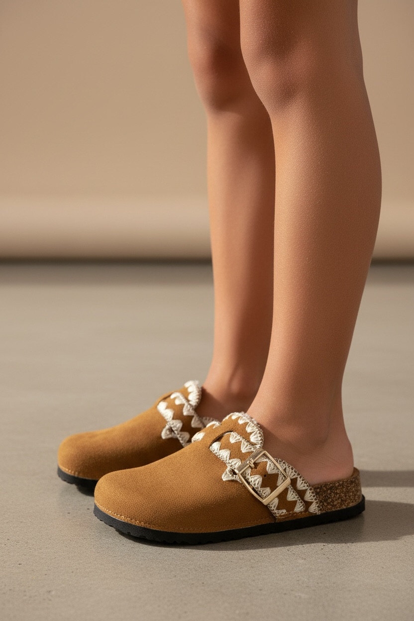 Grossiste POTI PATI KIDS - Mules fermées avec contour brodé du 30 au 35
