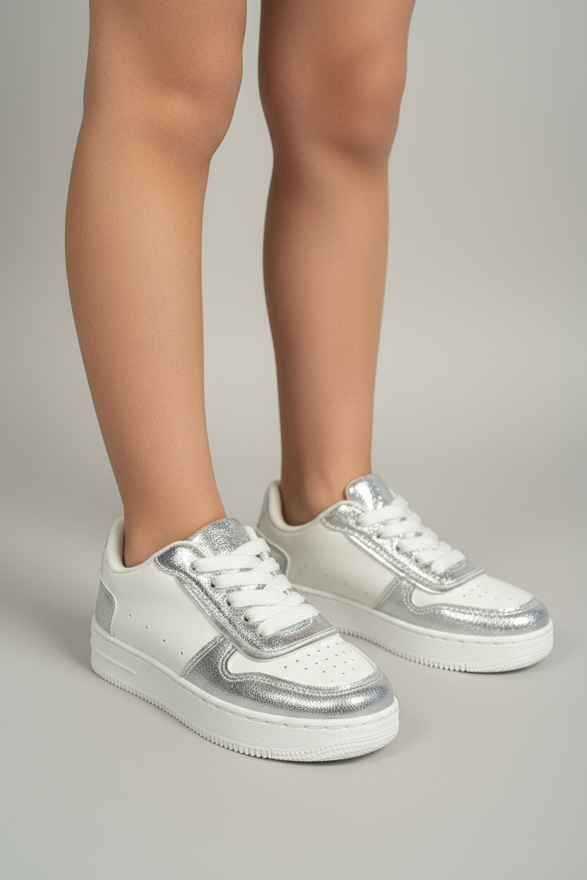 Grossiste POTI PATI KIDS - Baskets enfant en PU et matière irisée KID663LN