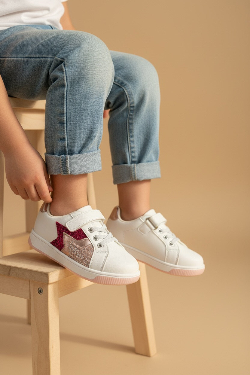 Grossiste POTI PATI KIDS - Baskets enfant fille à paillettes du 24 au 29 KID583M