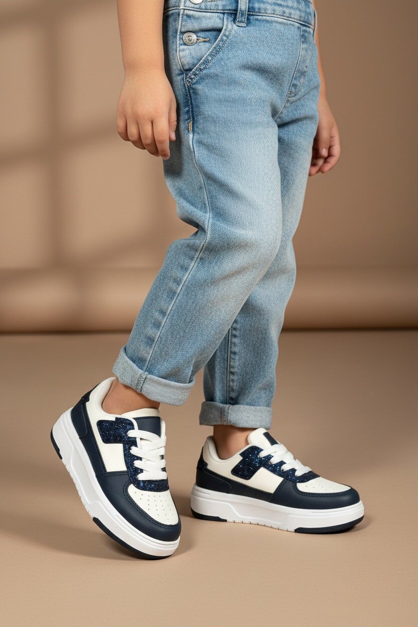 Grossiste POTI PATI KIDS - Baskets enfant fille bicolores du 30 au 35