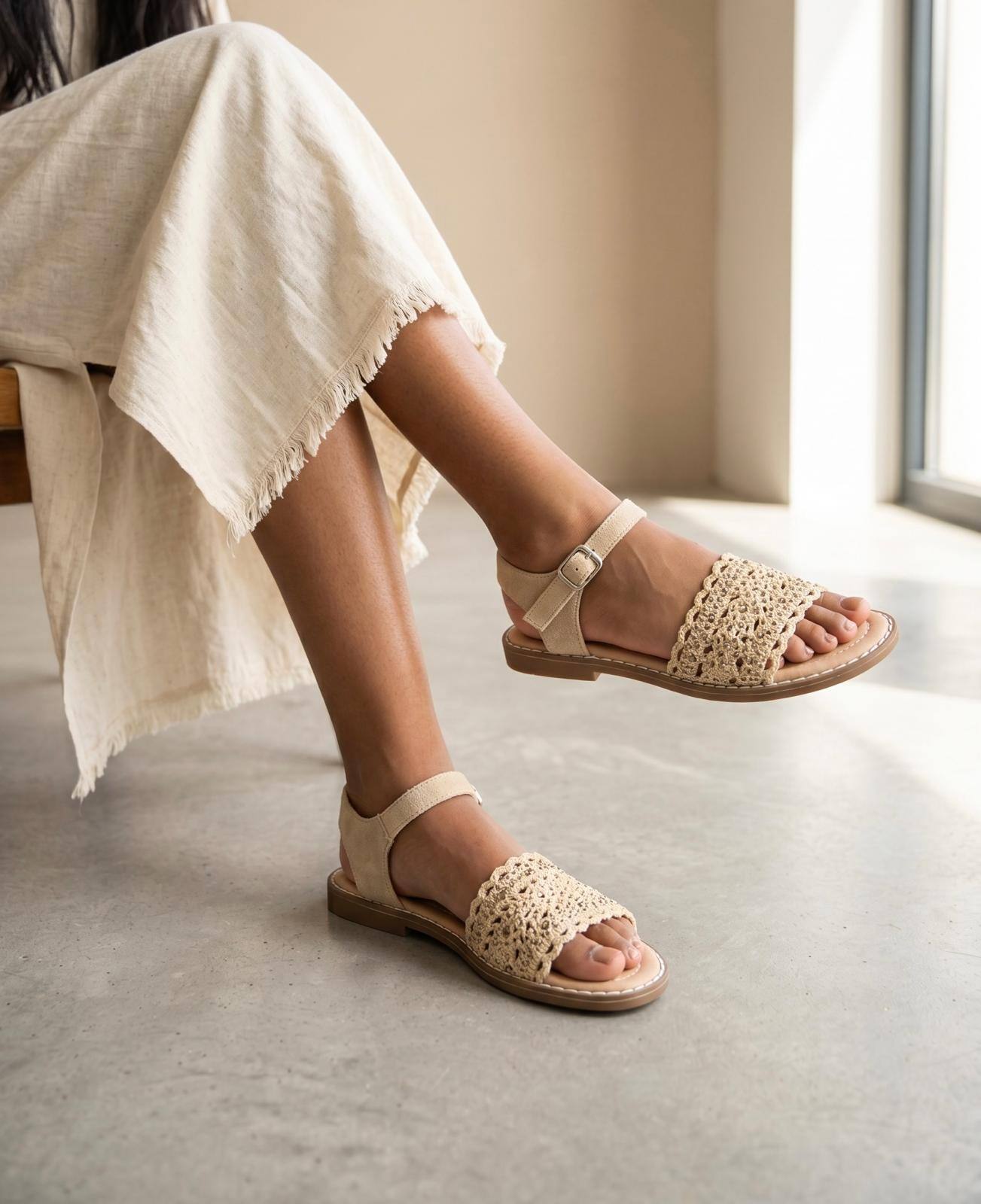 Grossiste POTI PATI KIDS - Sandales plates avec bande broderie et strass enfant du 30 au 35