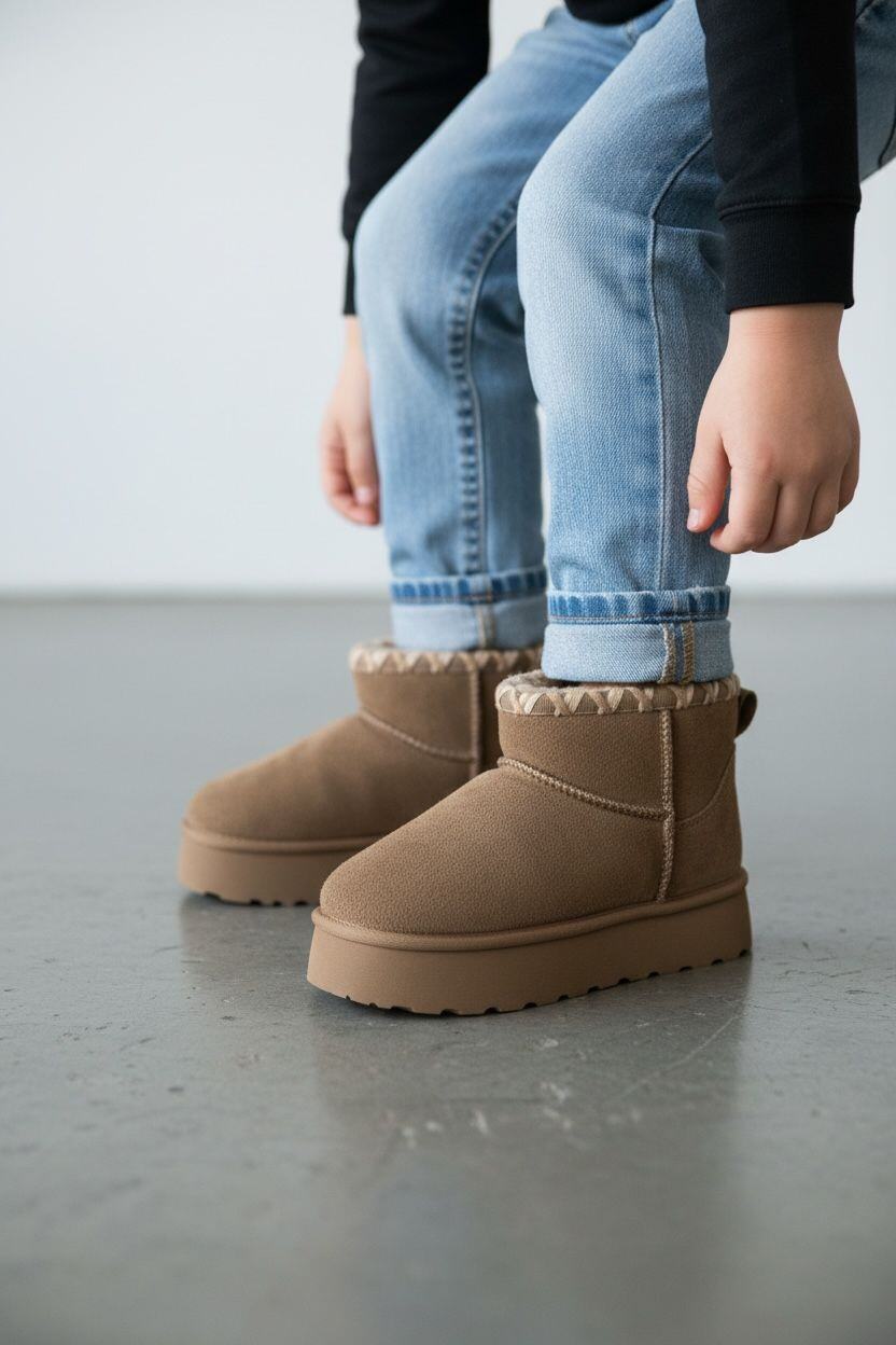 Mayorista POTI PATI KIDS - KID704LN Botines forrados para niños con cuello de ganchillo