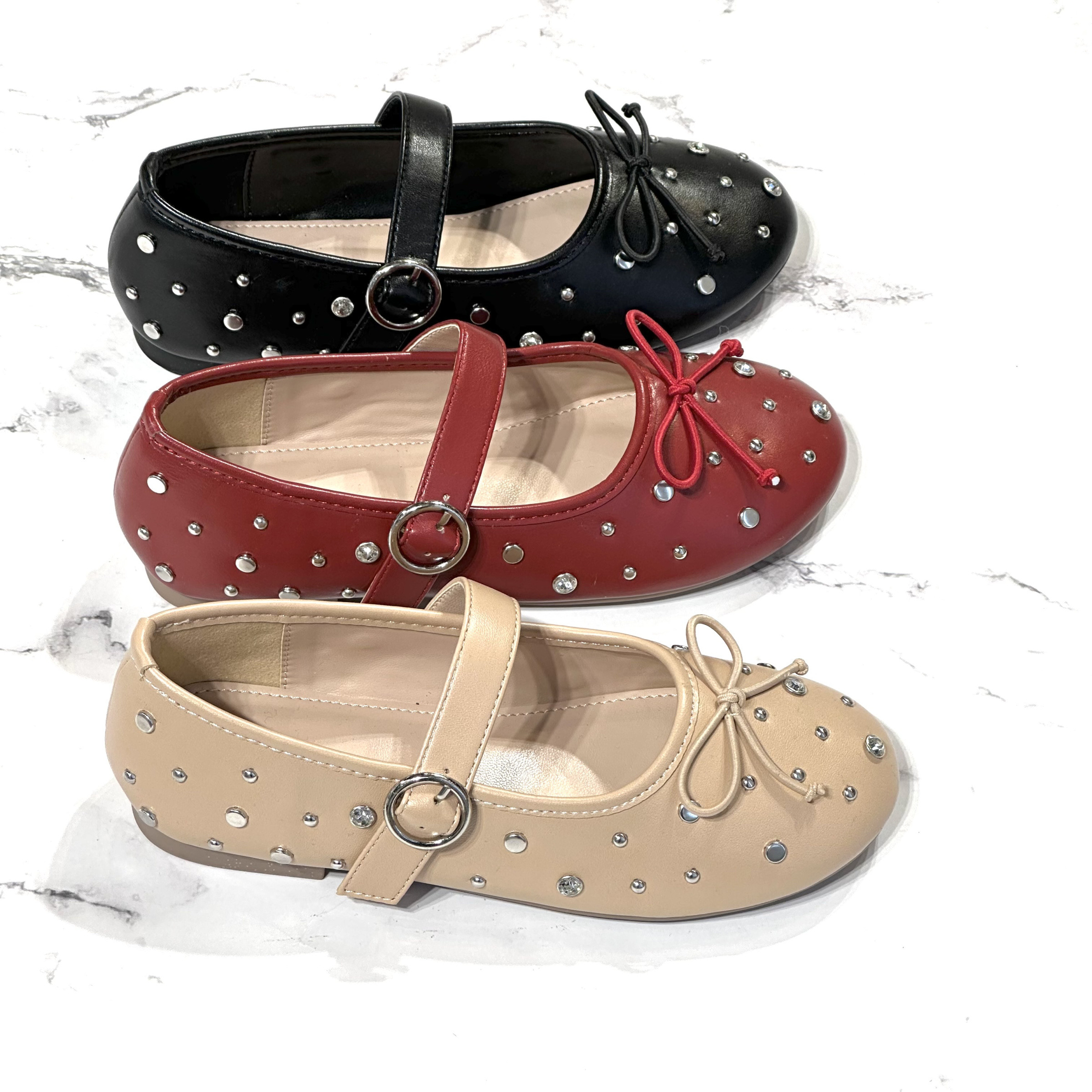 Großhändler POTI PATI KIDS - Flache Ballerinas mit Nieten und Strass
