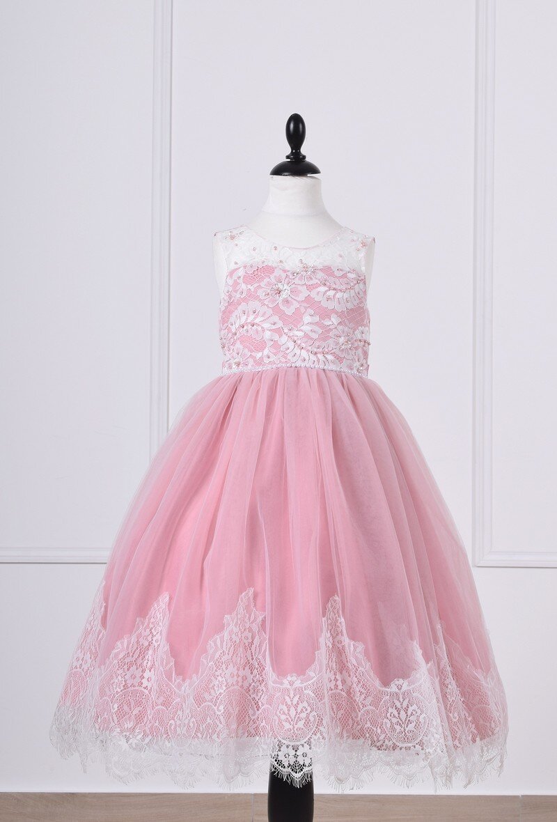 Mayorista R Framboise - Vestido de ceremonia de encaje para niña