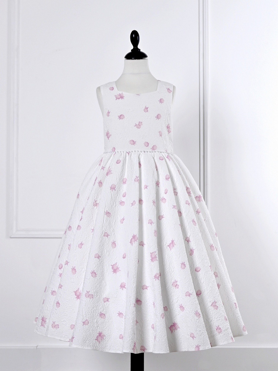 Grossista R Framboise - Abito da cerimonia per bambini con fiore decorativo e gonna voluminosa, ideale per matrimoni, battesimi, comunioni, cortei e feste.