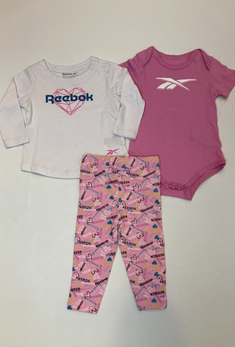 Grossista Reebok - Set 3 pezzi body+maglietta a maniche lunghe+leggings REEBOK