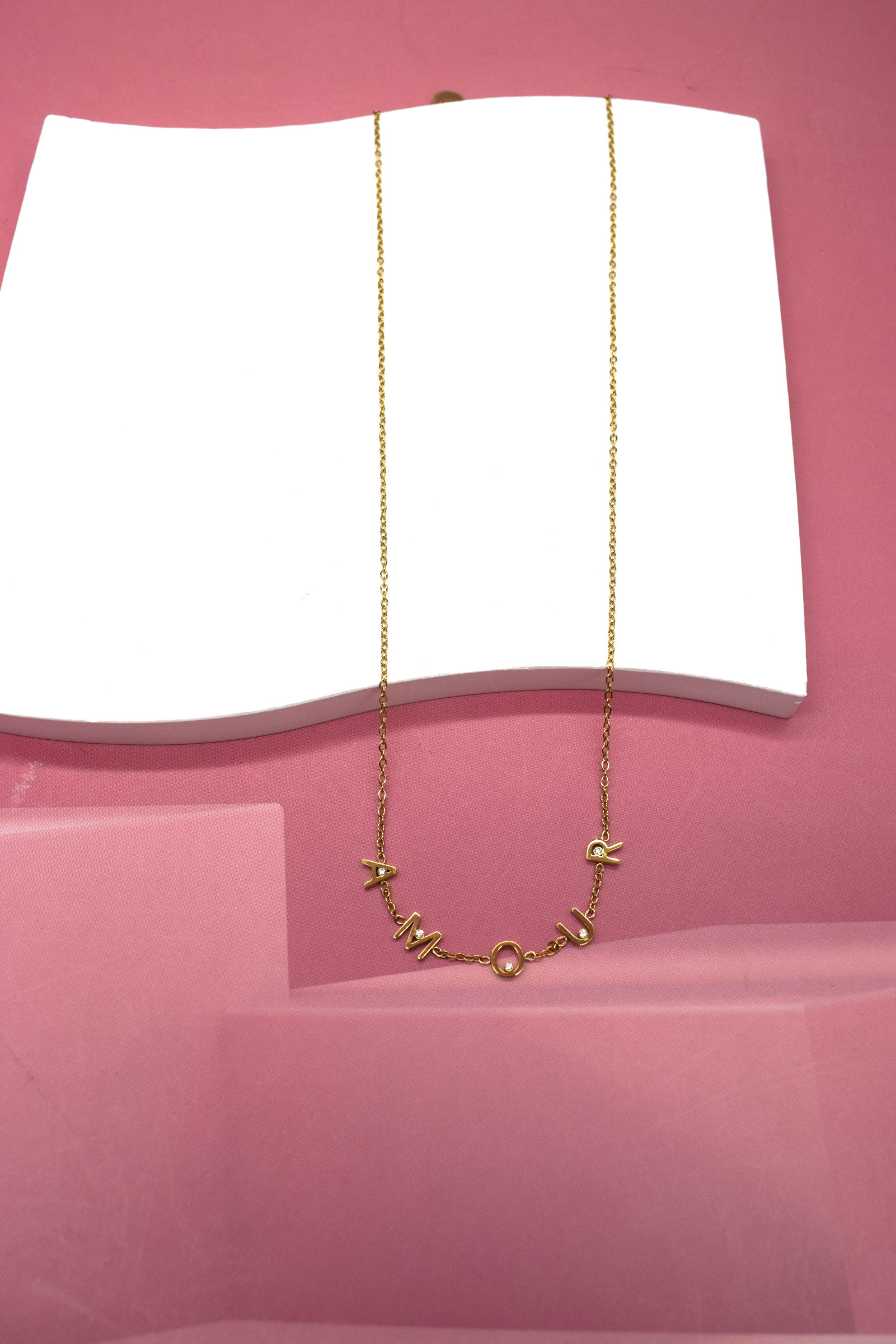 Wholesaler Rouge Bonbons - CHILDREN'S LOVE NECKLACE IN STAINLESS STEEL