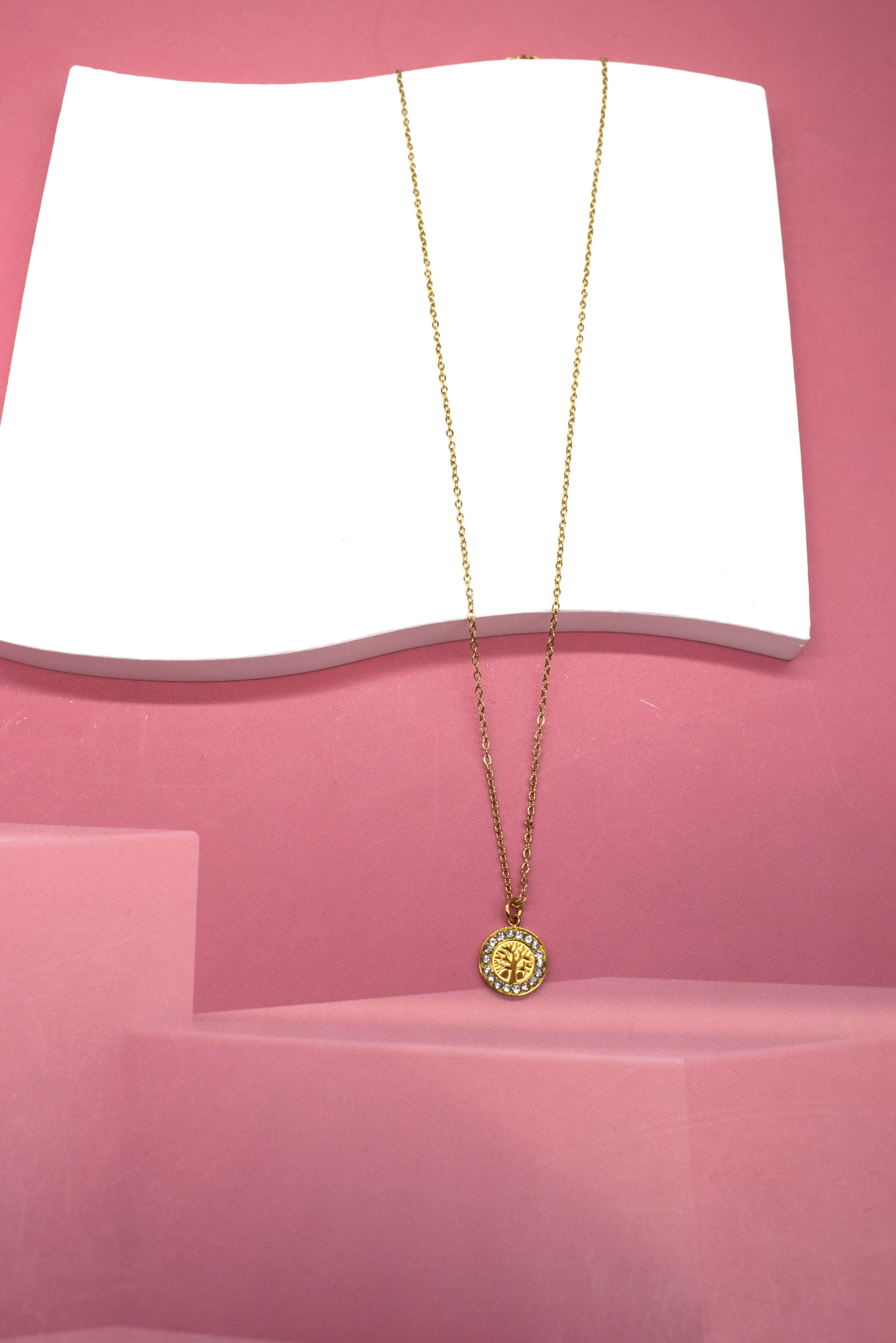 Grossiste Rouge Bonbons - COLLIER ENFANT ARBRE DE LA VIE EN ACIER INOXYDABLE