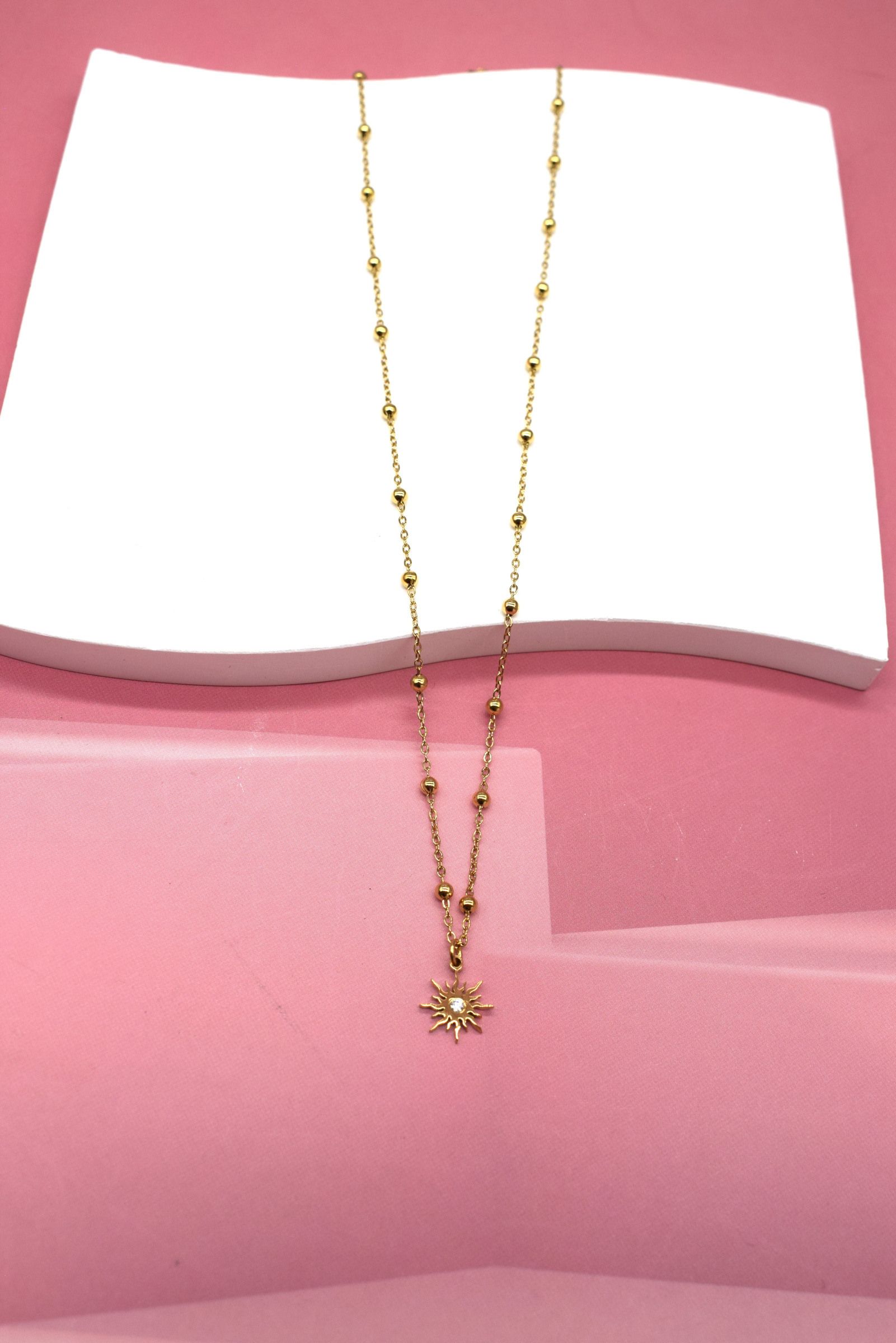 Wholesaler Rouge Bonbons - CHILDREN'S SUN NECKLACE IN STAINLESS STEEL