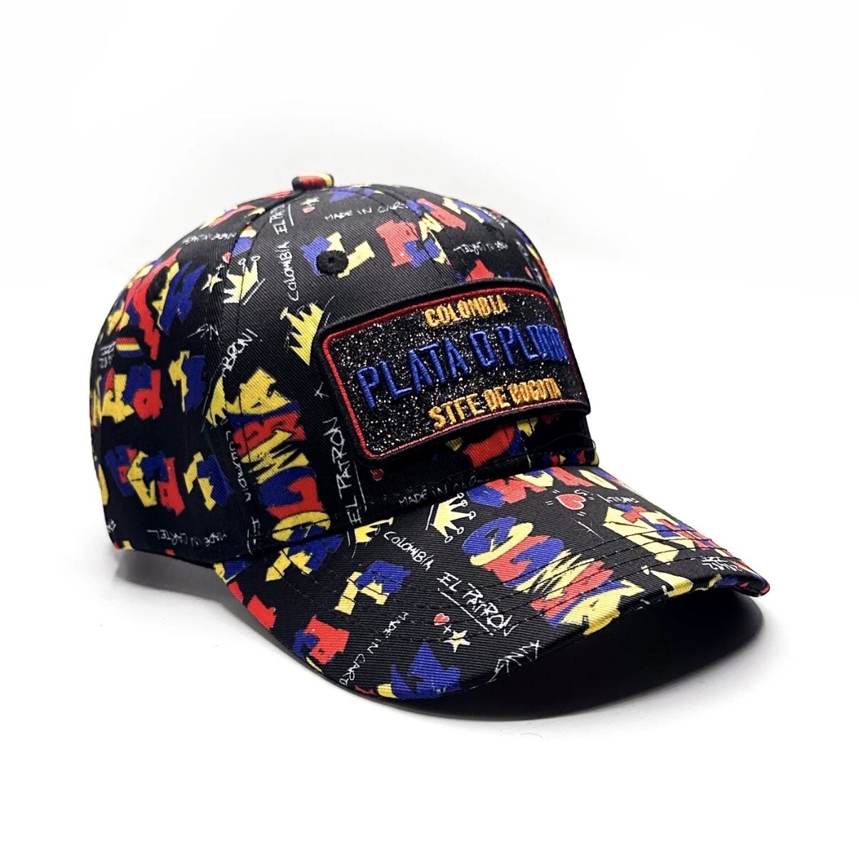 Grossiste SKR - Casquette Kids Plata O Plomo noir Colombie flag