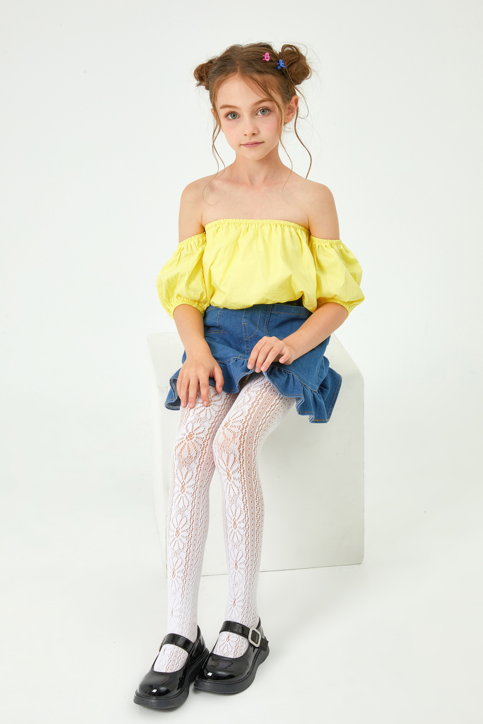 Grossista Snow Rose - Calze a rete per bambini con stampa floreale