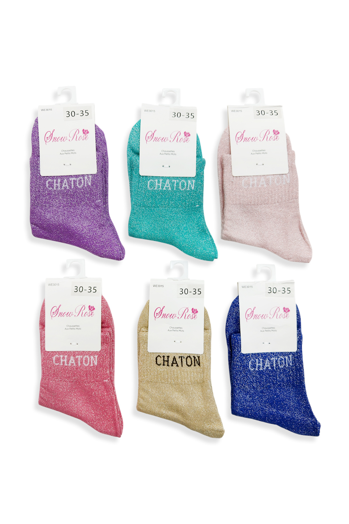 Grossiste Snow Rose - Chaussettes Pailletées Enfant "CHATON"