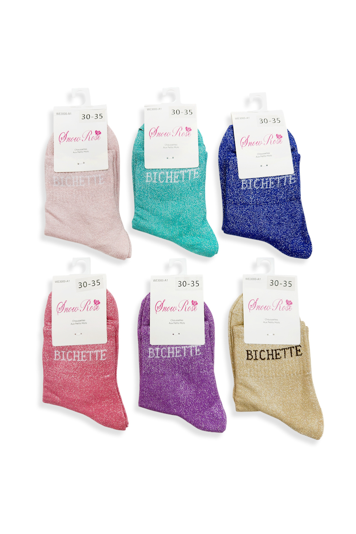 Grossiste Snow Rose - Chaussettes Pailletées Enfant "BICHETTE"