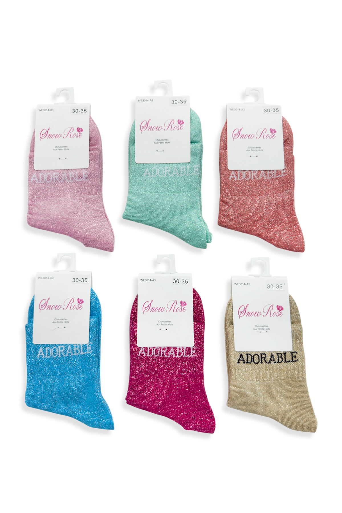 Mayorista Snow Rose - ADORABLE Calcetines Brillantes para Niños