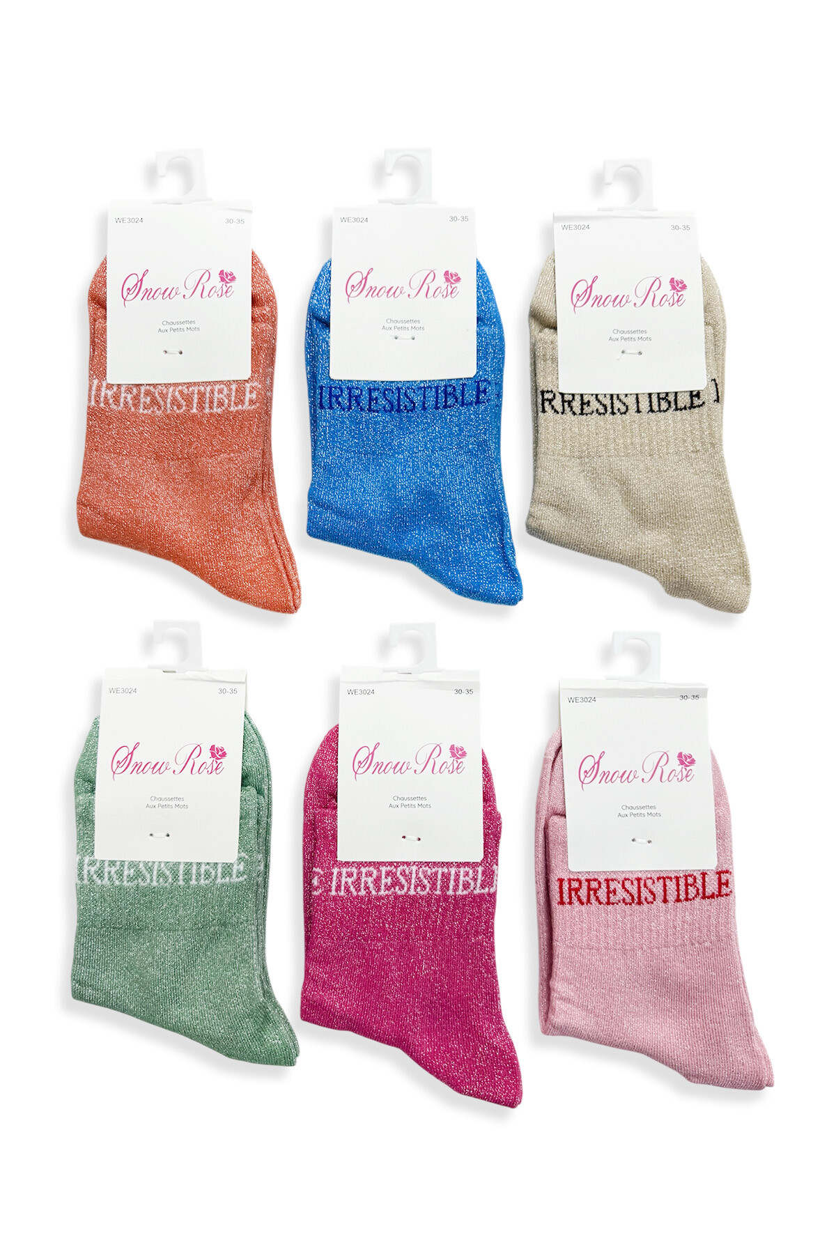 Grossiste Snow Rose - Chaussettes Pailletées Enfant "IRRESISTIBLE"