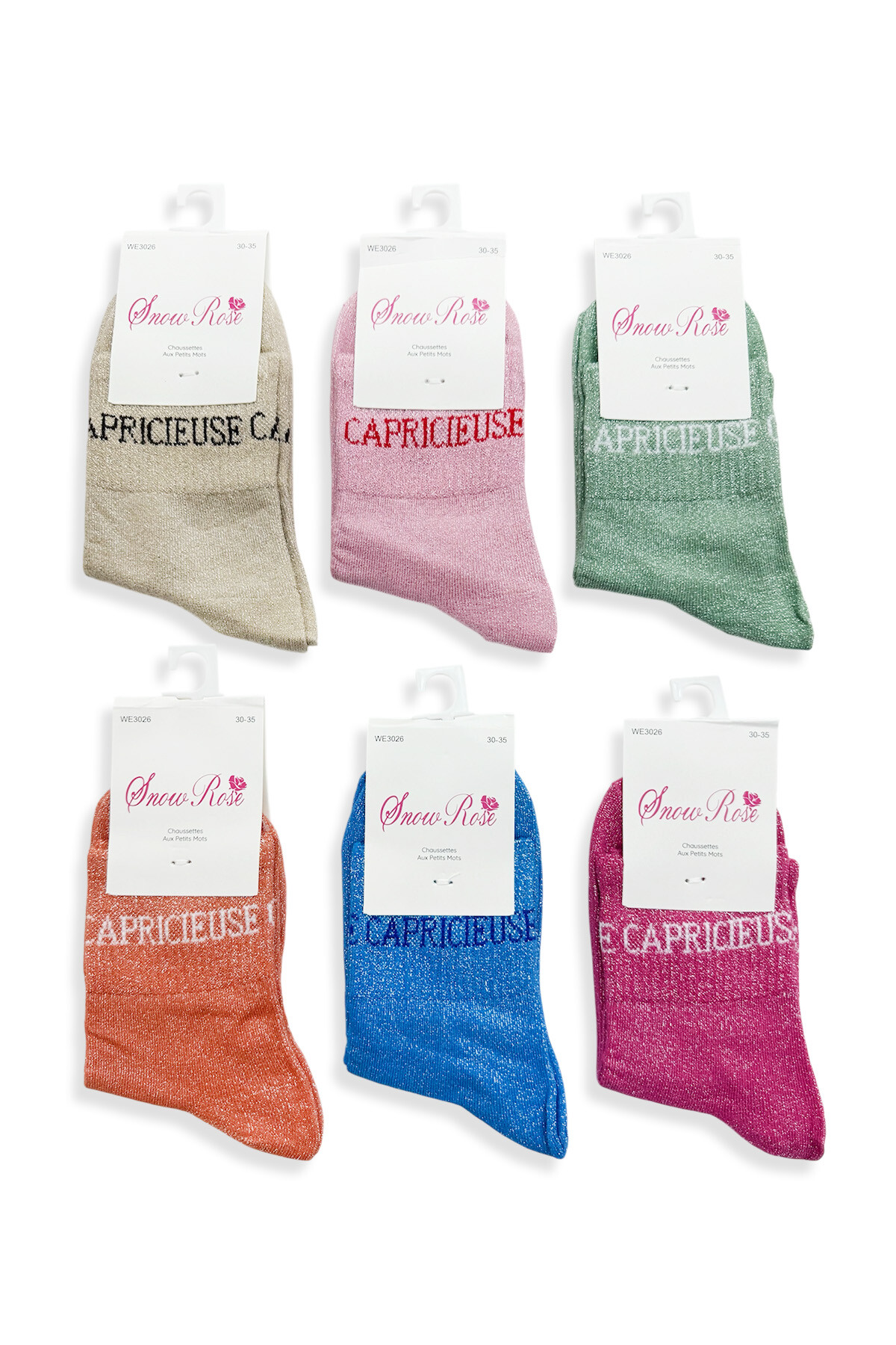 Grossiste Snow Rose - Chaussettes Pailletées Enfant "CAPRICIEUSE"