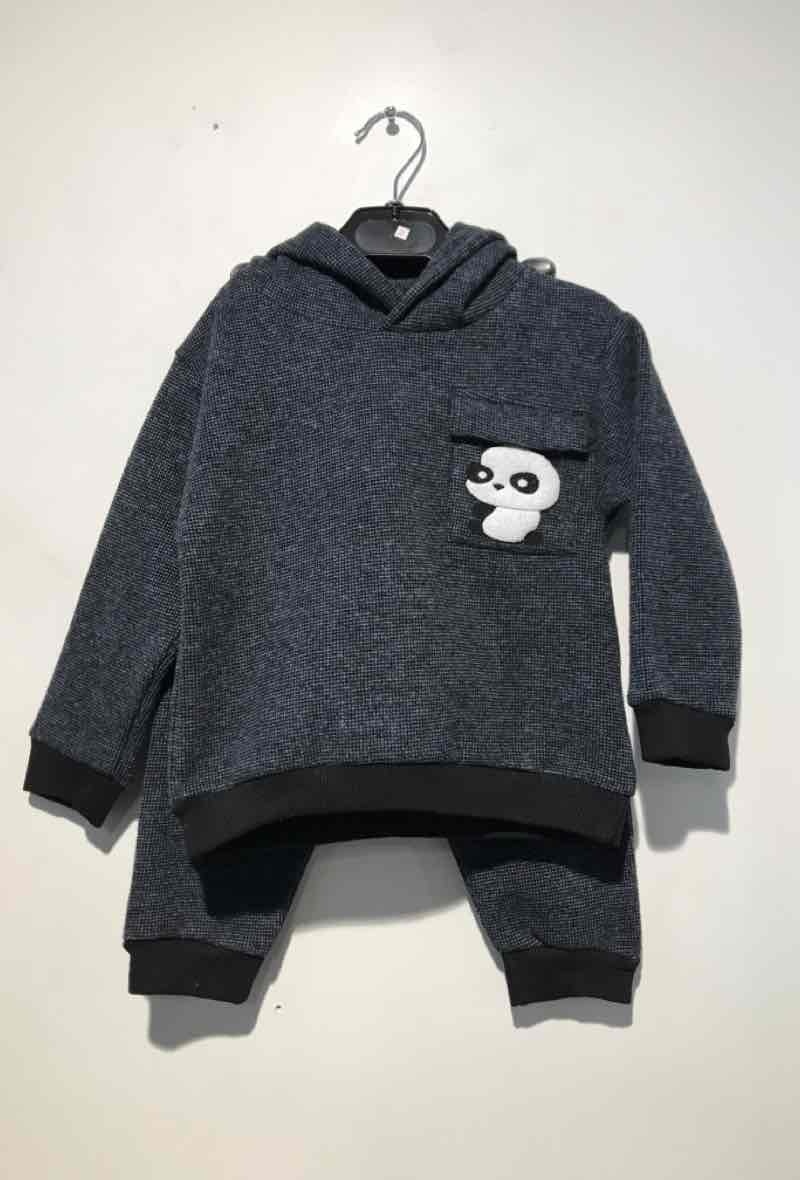 Grossista So Brand - Set 2 pezzi pantaloni + felpa con cappuccio FRENCH PANDA Produzione Francese