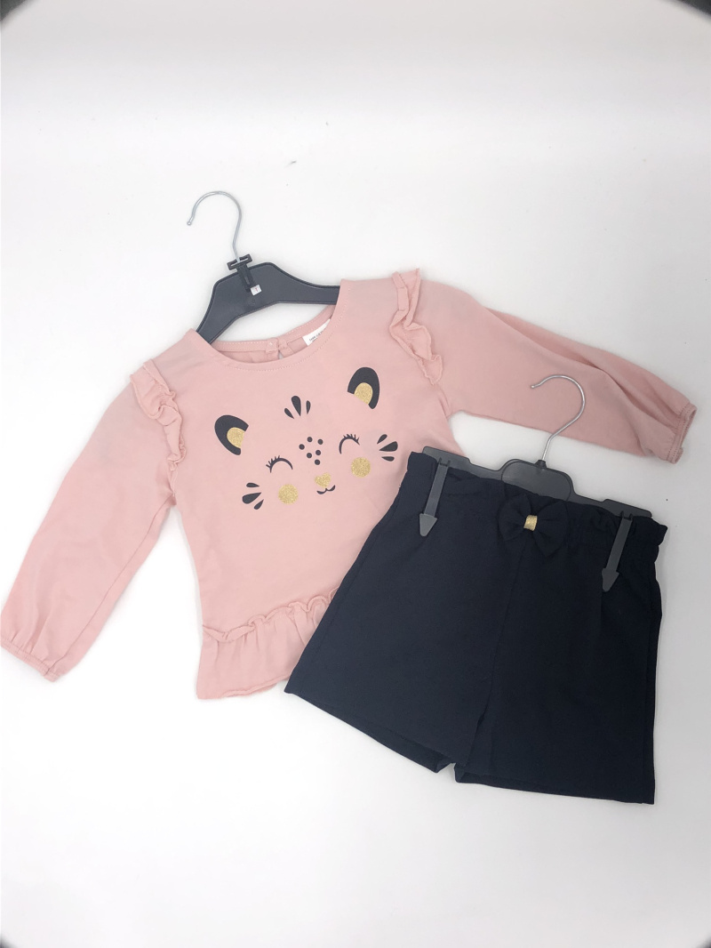 Mayorista So Brand - Conjunto 2 piezas pantalón + camiseta con cabeza de animal LPC GIRL Hecho en Francia