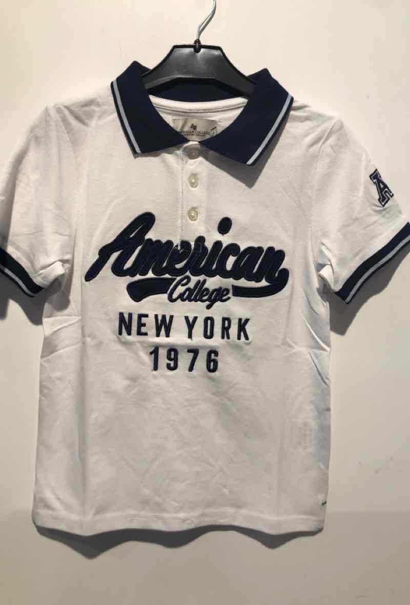 Grossiste So Brand - Polo manches courtes avec logo broderies AMERICAN COLLEGE