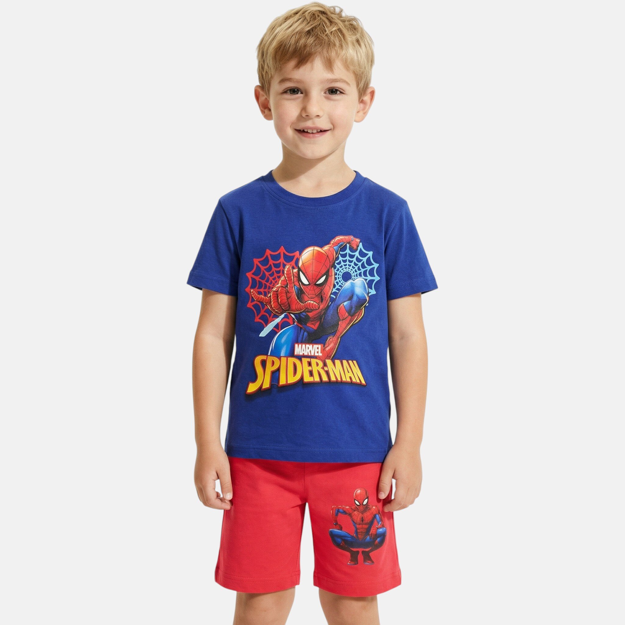Großhändler Spiderman - Jungen Spiderman T-Shirt und Shorts Set auf Bügel