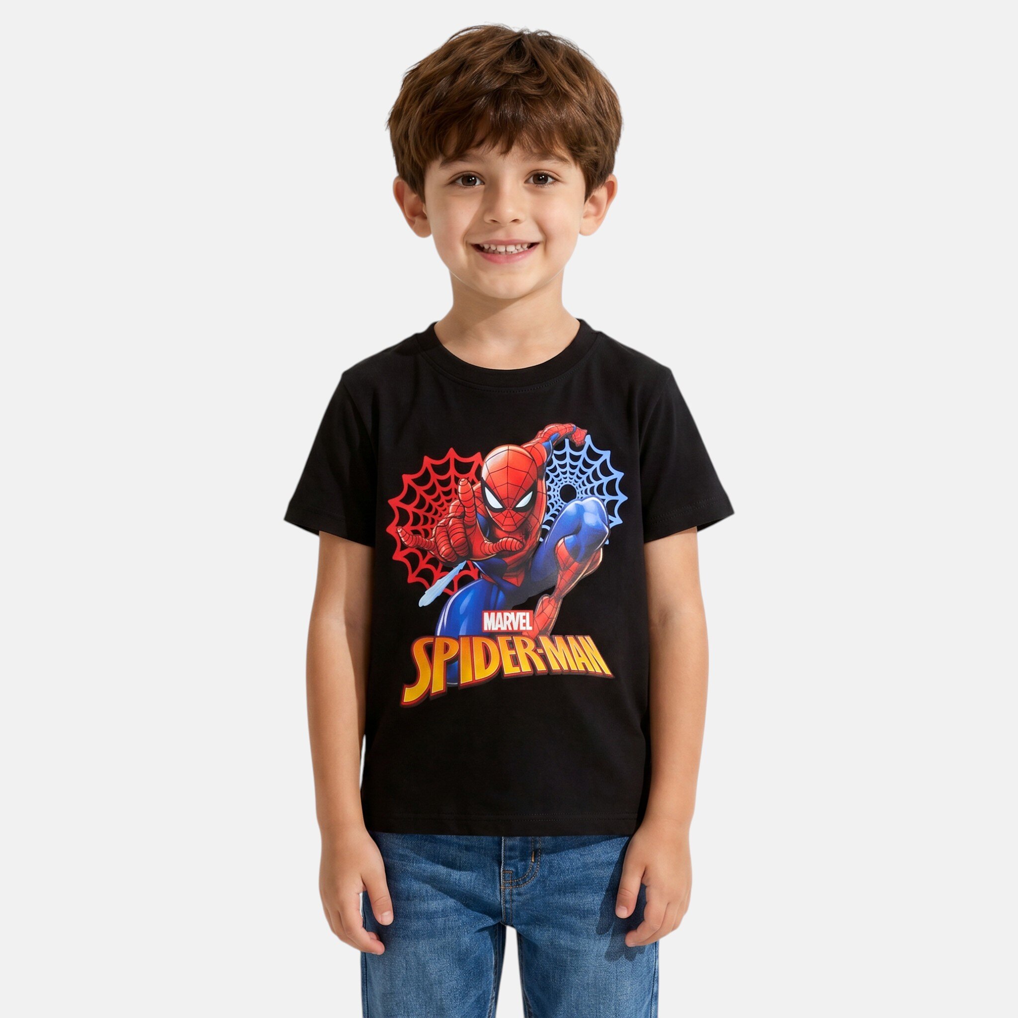 Großhändler Spiderman - Jungen Kurzarm Spiderman T-Shirt
