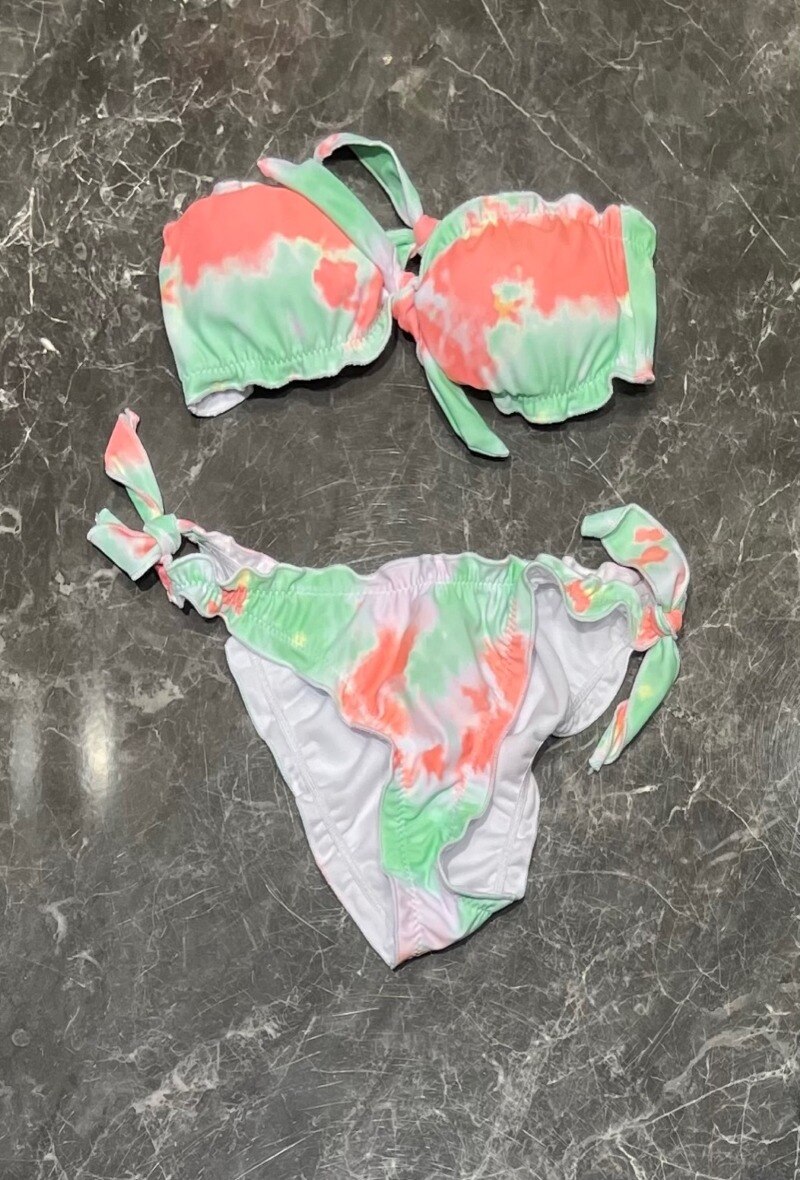 Grossista Squared & Cubed - Costume da bagno due pezzi per ragazza + elastico per capelli coordinato
