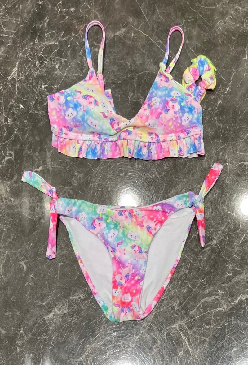Grossista Squared & Cubed - Costume da bagno due pezzi per ragazza + elastico per capelli coordinato