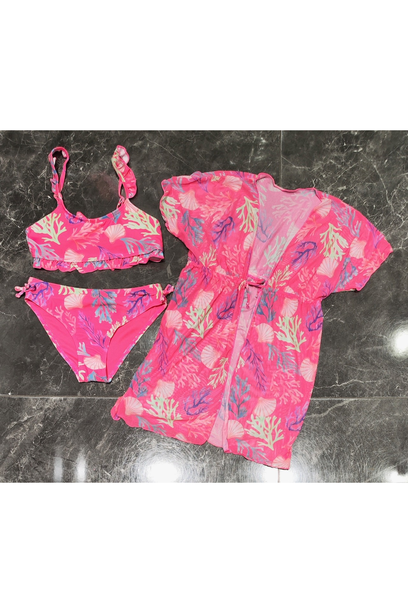 Wholesaler Squared & Cubed - Girls' two-piece swimsuit set + matching lightweight jacket
