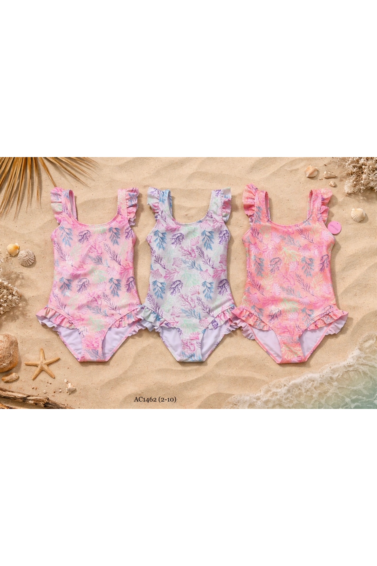 Wholesaler Squared & Cubed - Girls' shimmering one-piece swimsuit