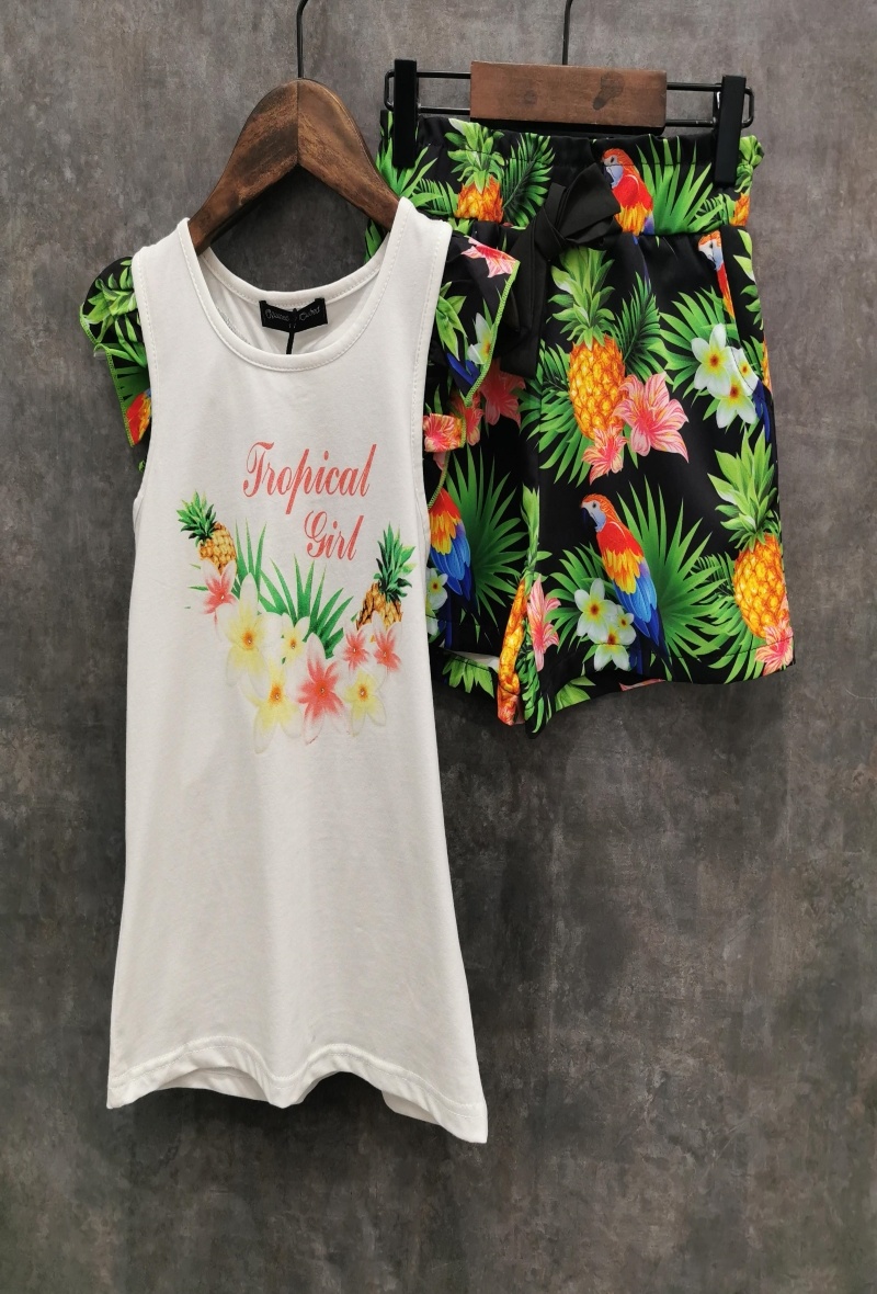 Grossiste Squared & Cubed - Ensemble débardeur et short "TROPICAL GIRL"