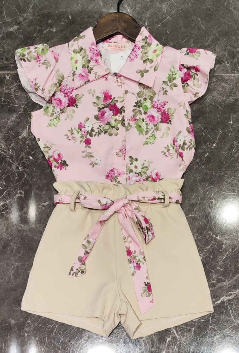 Grossista Squared & Cubed - Set 2 pezzi per ragazza, camicia + pantaloncini
