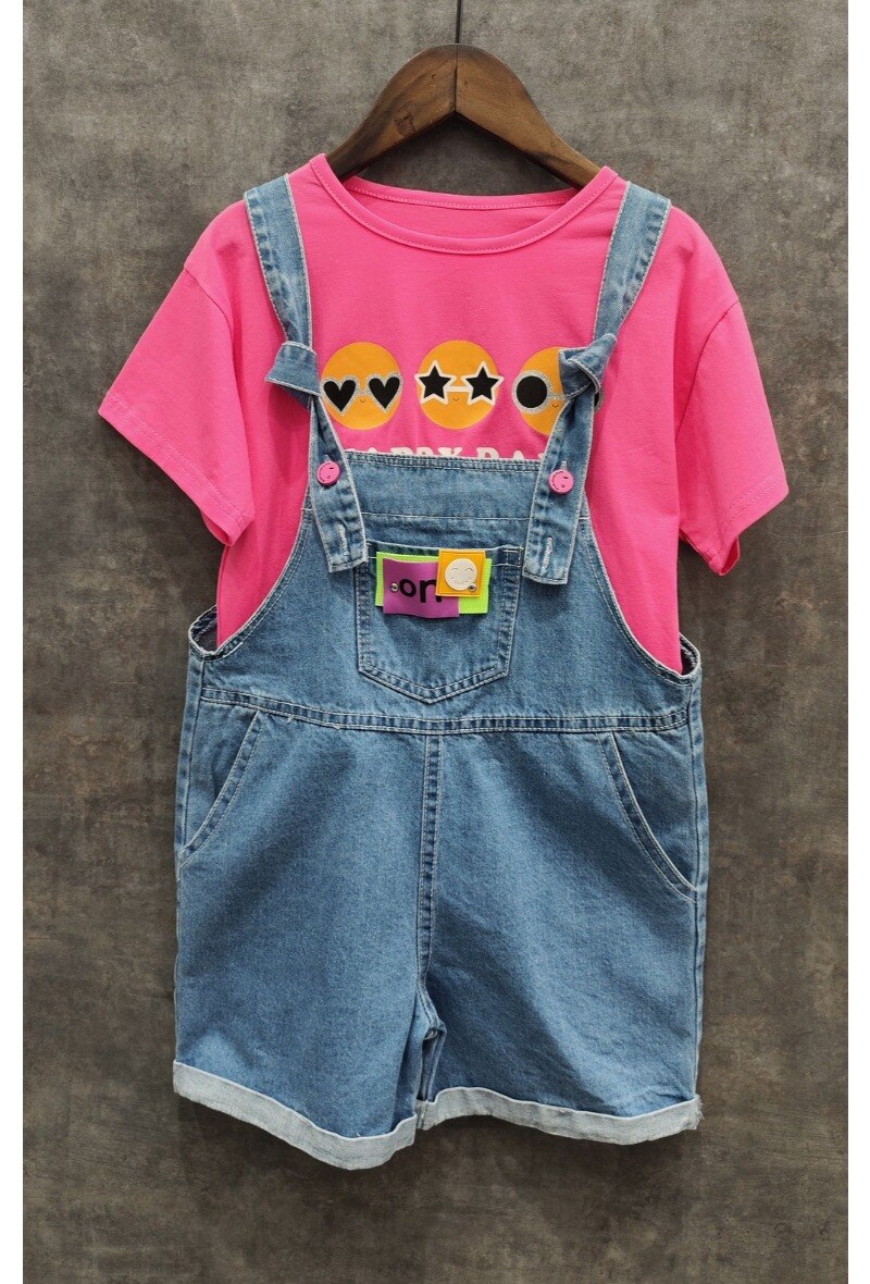 Grossista Squared & Cubed - Completo t-shirt + salopette in jeans