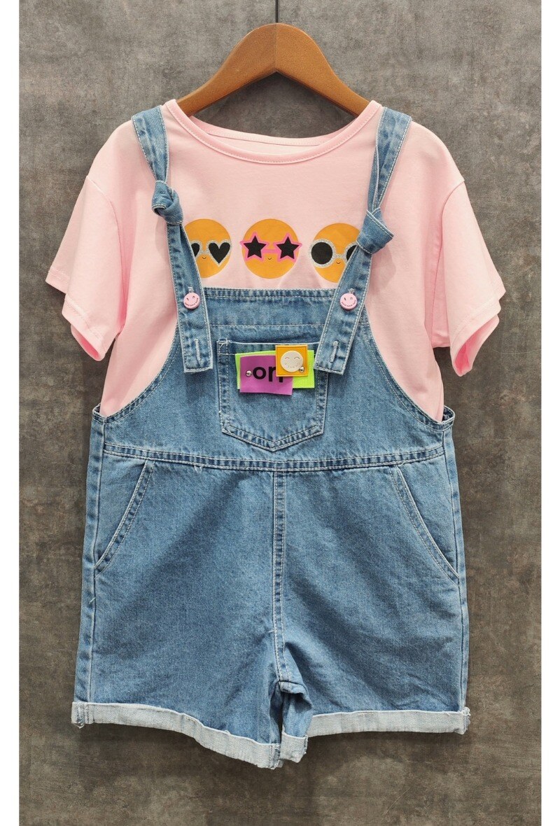 Grossiste Squared & Cubed - Ensemble tshirt +salopette en jeans