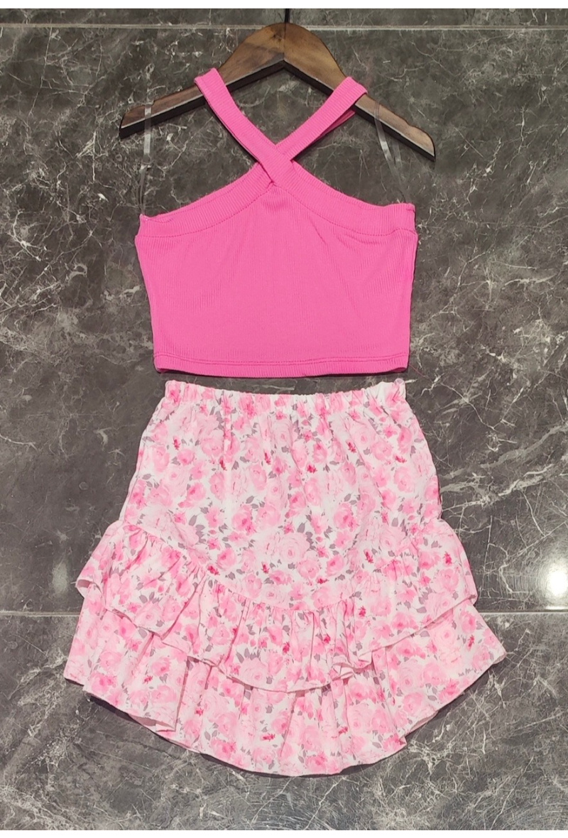 Grossista Squared & Cubed - Abito con top a spalline + gonna a fiori
