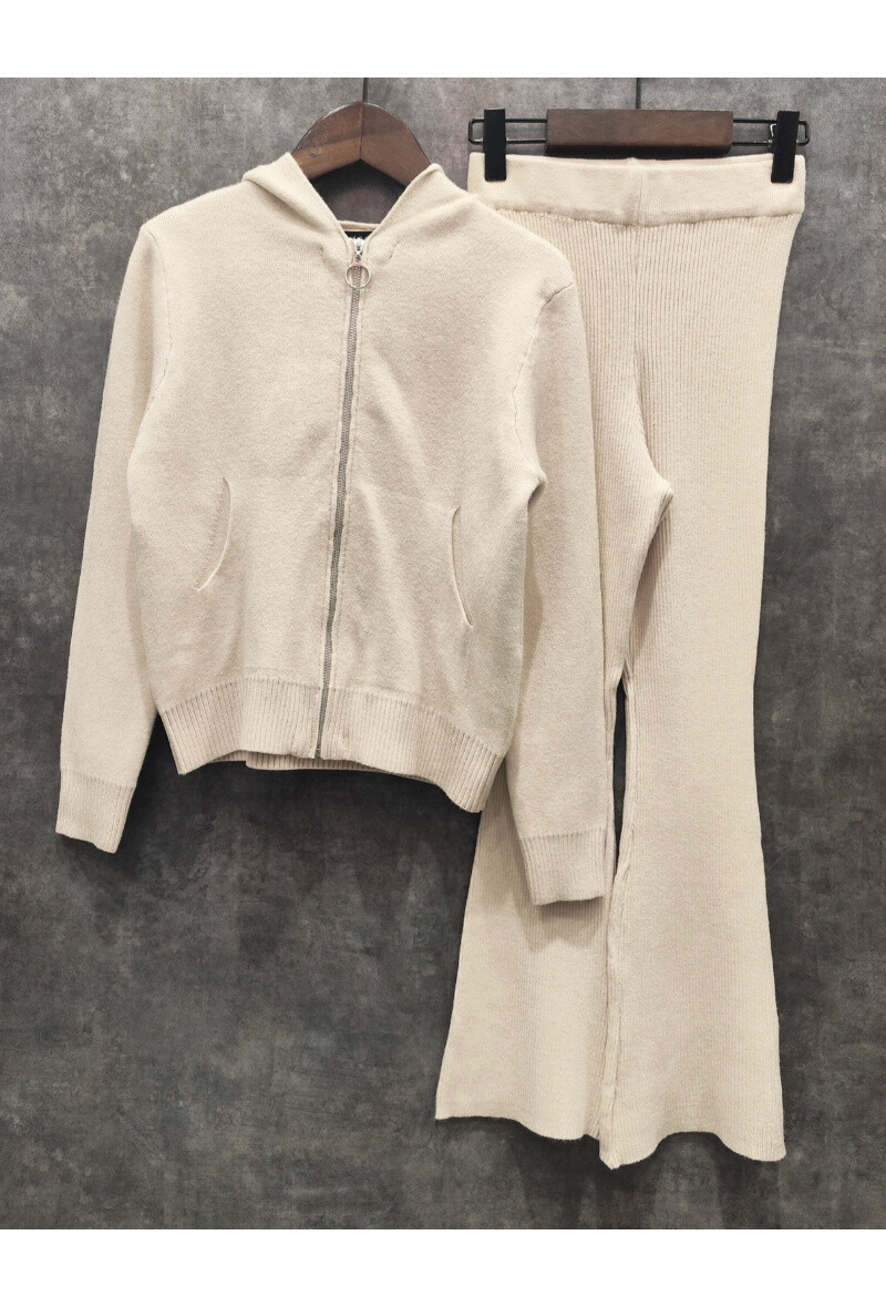 Grossista Squared & Cubed - Completo in maglia felpa con zip e cappuccio + pantaloni a zampa