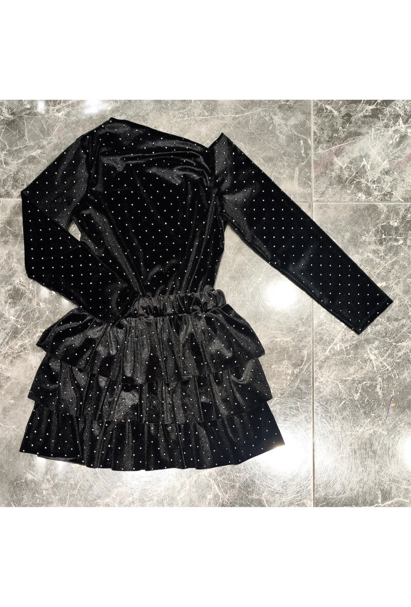 Wholesaler Squared & Cubed - Velvet dress with small diamond rhinestones