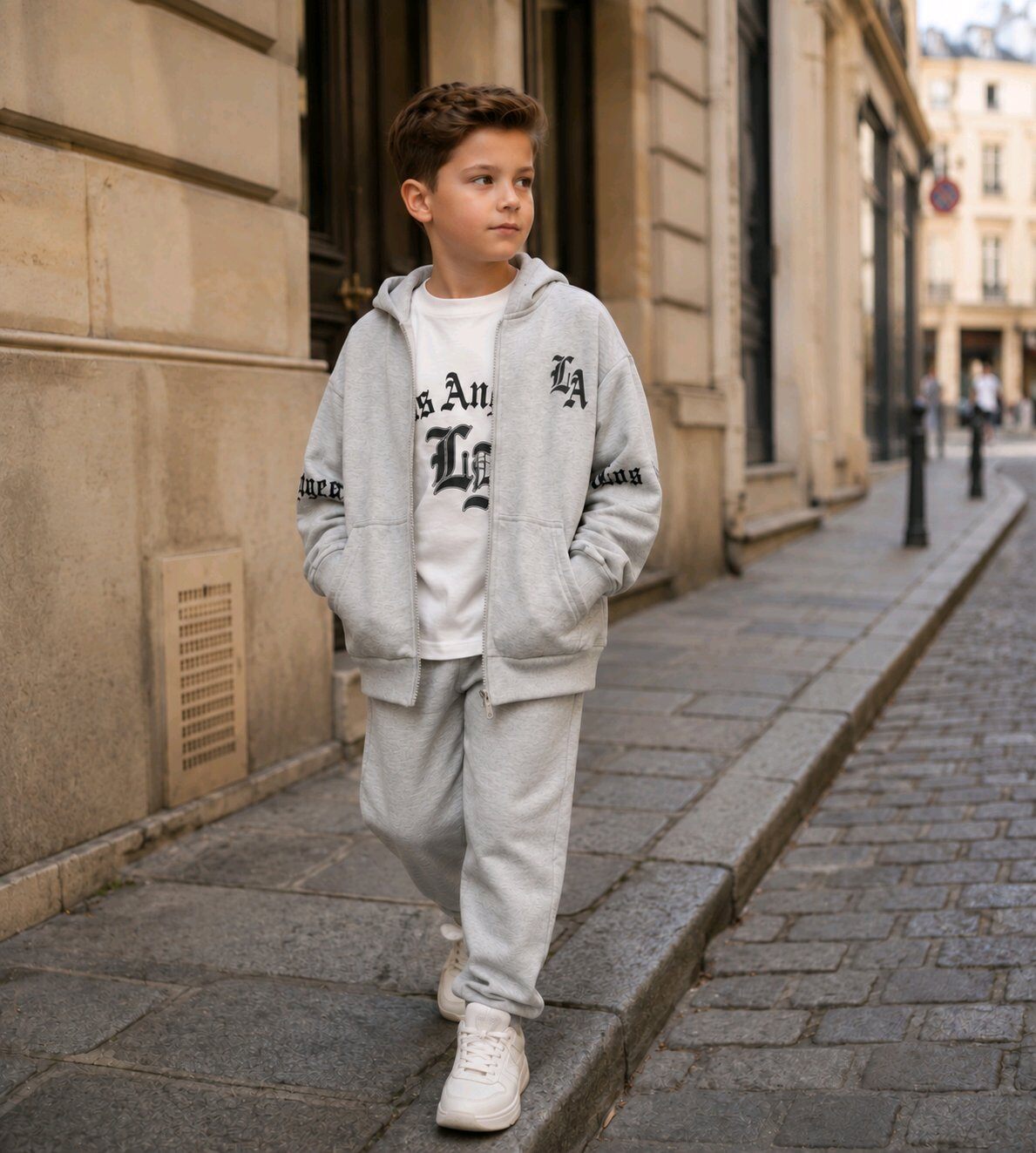 Grossiste Squared & Cubed - Ensemble 3 pièces garçon avec tshirt à manches longues imprimé "Los Angeles"