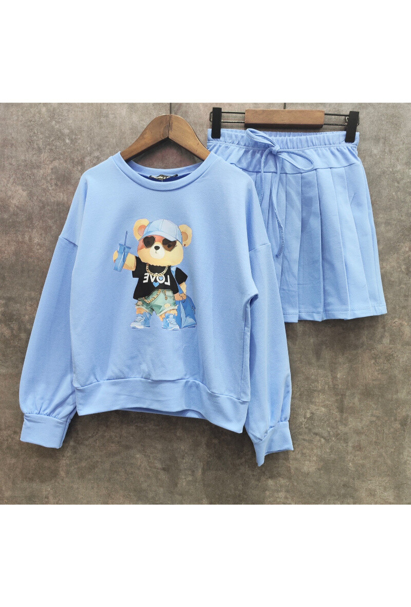 Grossiste Squared & Cubed - Ensemble sweat + jupe plissee avec impression