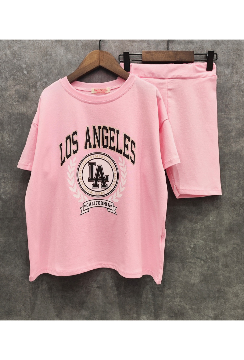 Grossiste Squared & Cubed - Ensemble fille tshirt oversize + cycliste en coton