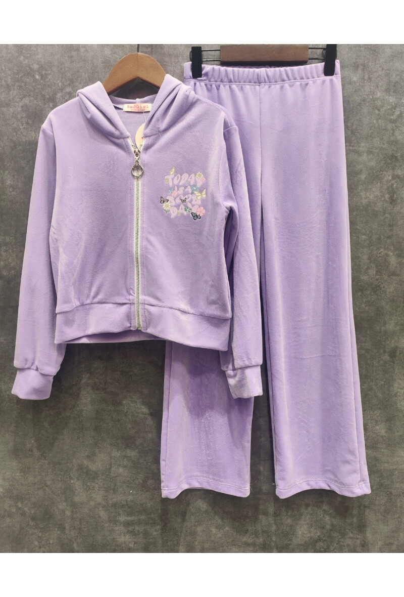 Grossiste Squared & Cubed - Ensemble fille velours avec impression face + dos