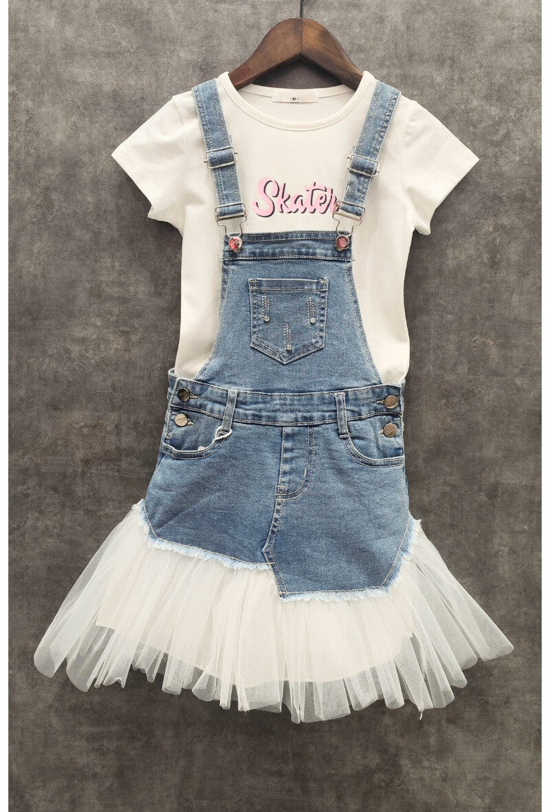 Großhändler Squared & Cubed - Tüll-Overall-Rock-Set + passendes T-Shirt