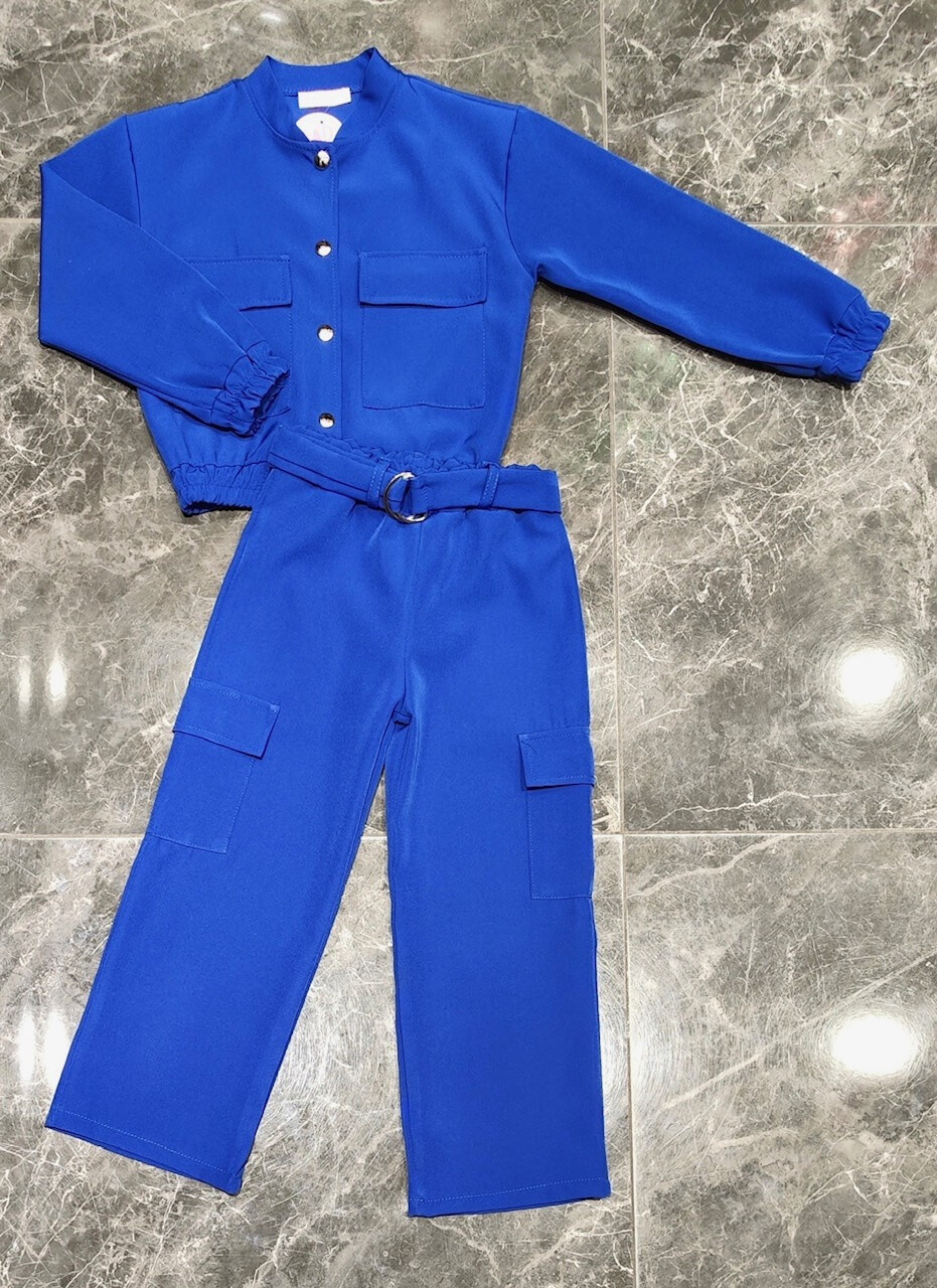 Mayorista Squared & Cubed - Largo Cargo Pants set + Chaqueta de cuello aviador de la hija