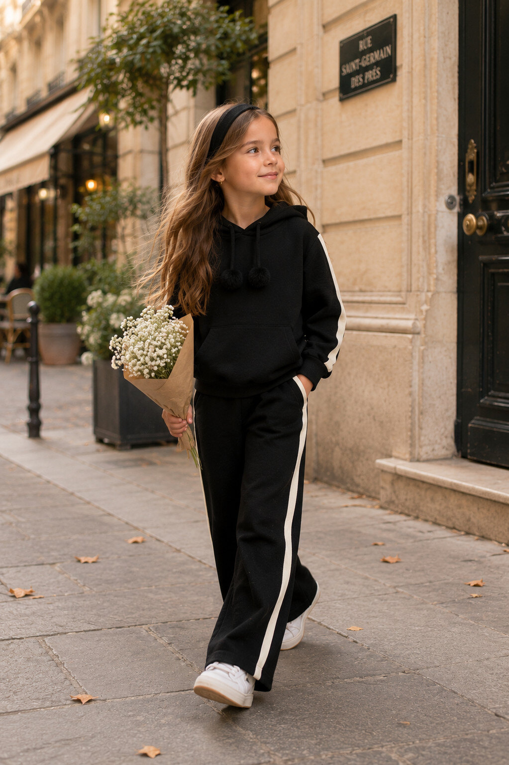 Grossiste Squared & Cubed - Ensemble sweat à capuche + pantalon jogging large en maille fille