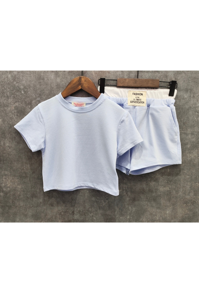 Grossiste Squared & Cubed - Ensemble crop top + short en coton fille