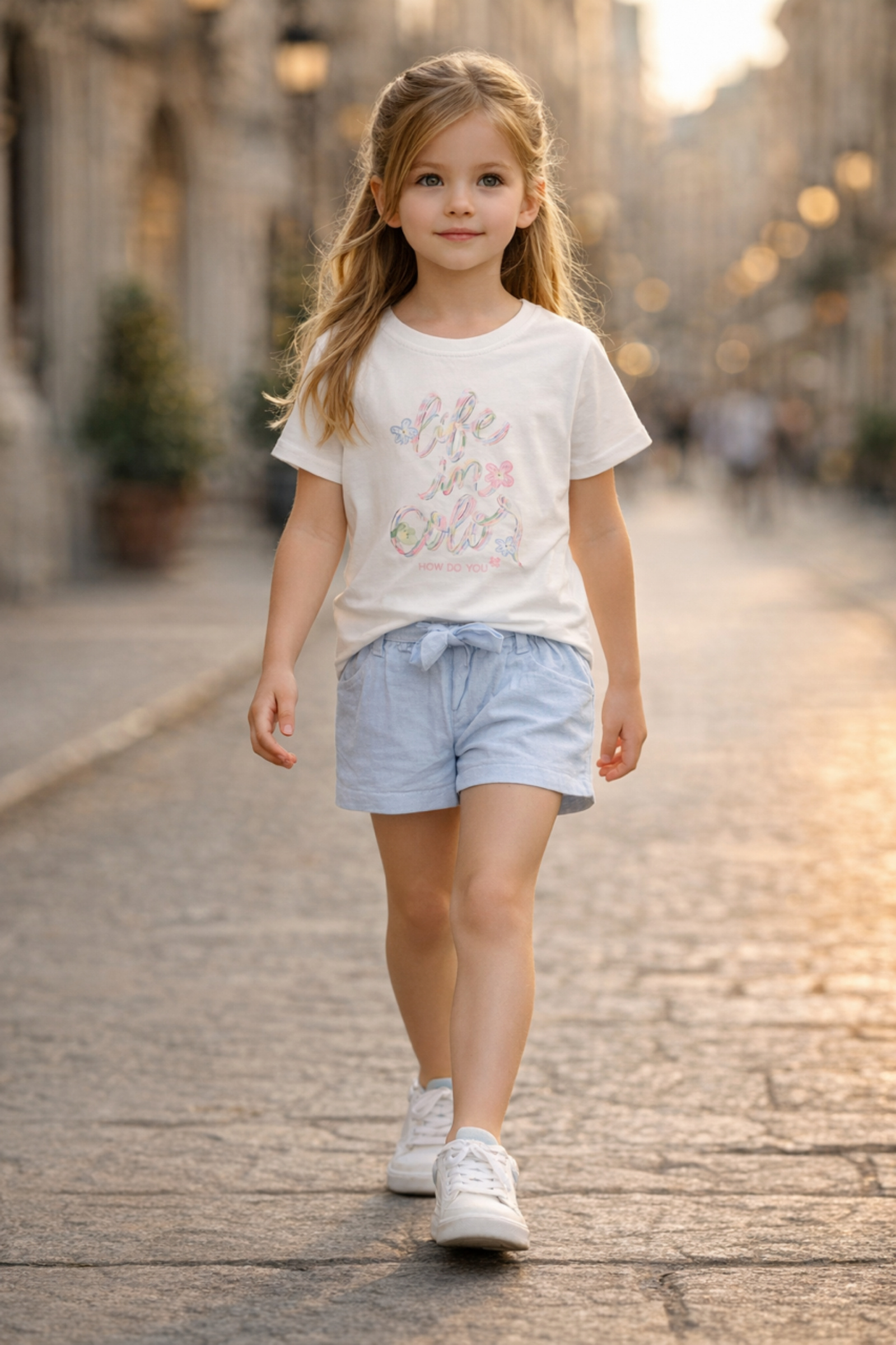 Grossiste Squared & Cubed - Ensemble fille tshirt + short paperbag